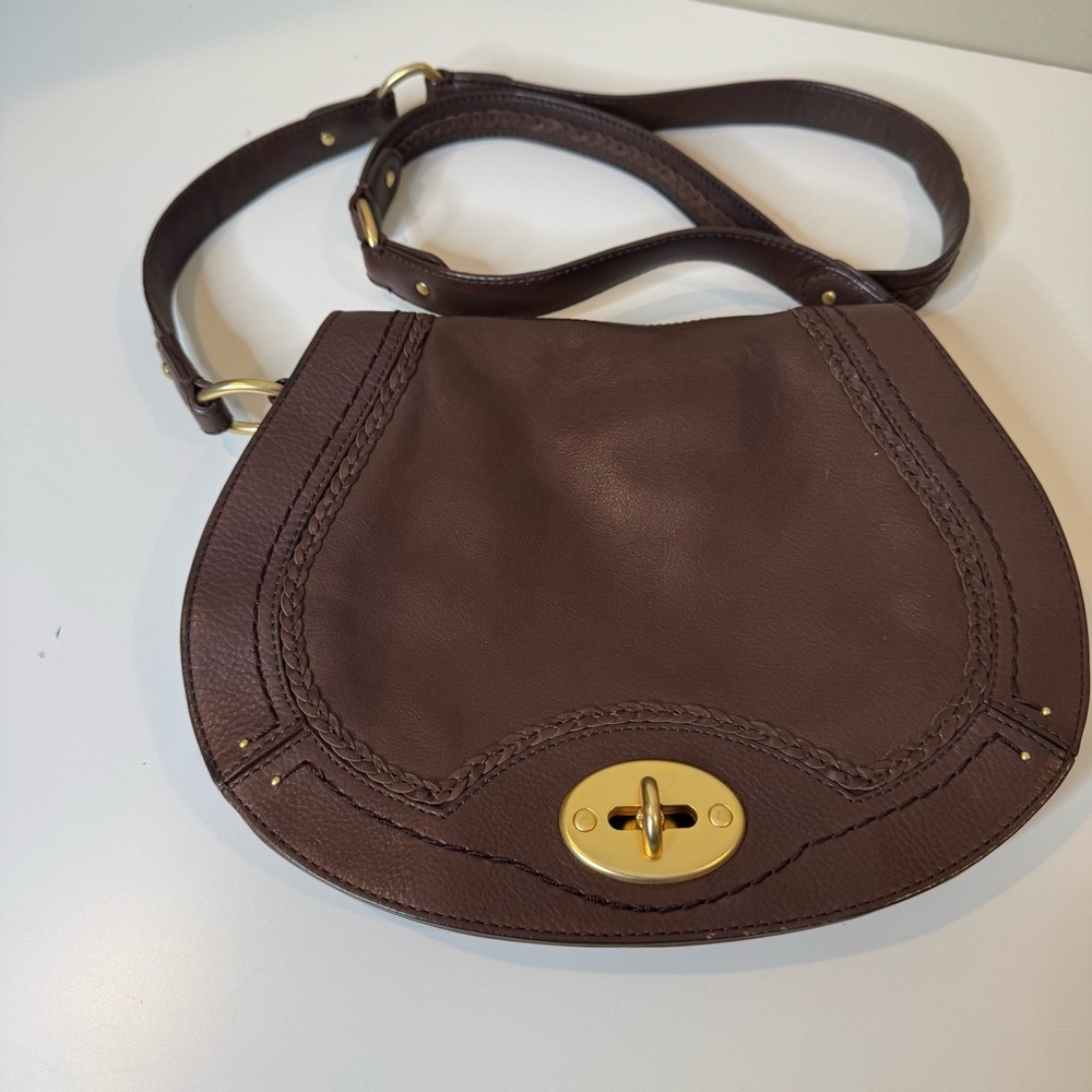 Sigrid Olsen Brown Leather Boho Crossbody Purse